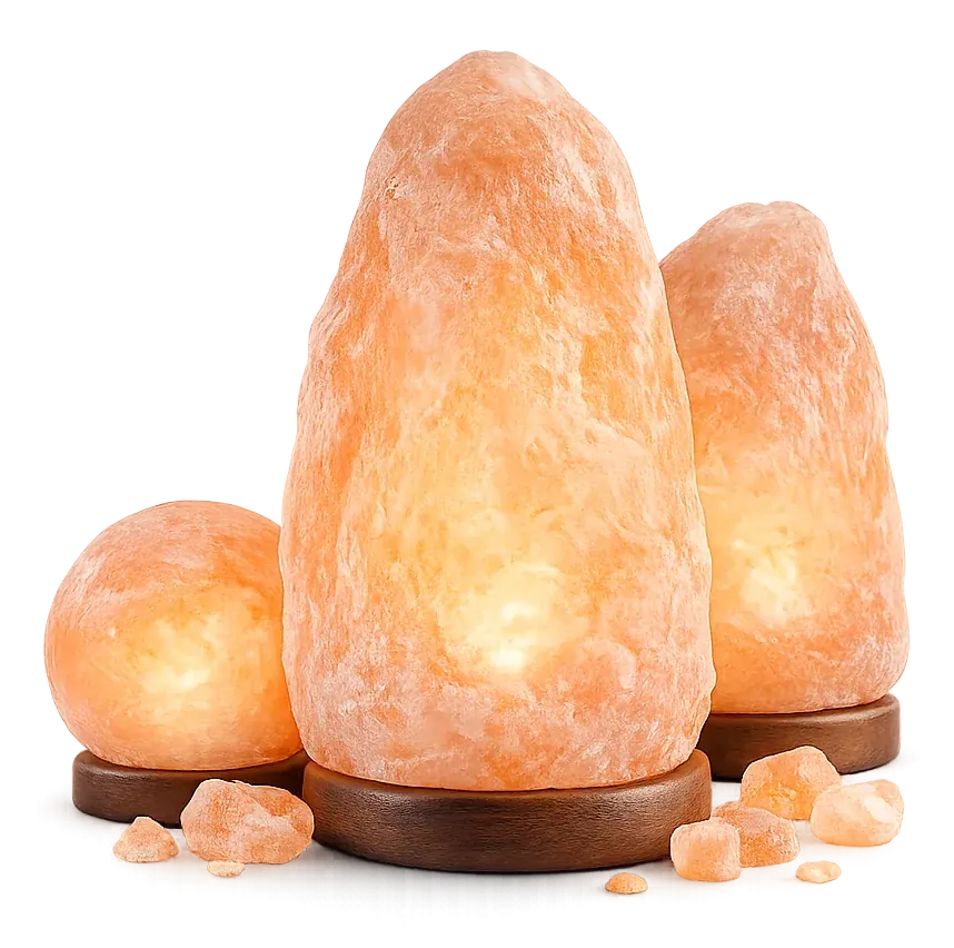 Premium glowing Himalayan pink salt lamps